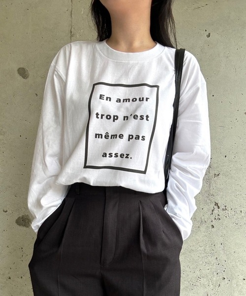 etta(エタ)の「プリントロゴロンT/長袖Tシャツ(Tシャツ/カットソー・レディース・ホワイト・MEDIUM/LARGE/SMALL/X-SMALL/X-LARGE)」の8枚目の写真