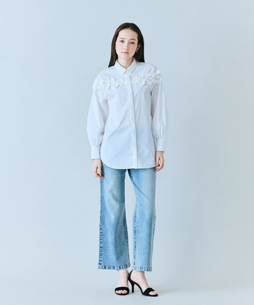 Audie a Muses(オーディアミューズ)の「美シルエットブーツカットデニム(デニムパンツ・レディース・ネイビー・38/40/42/36)」の6枚目の写真