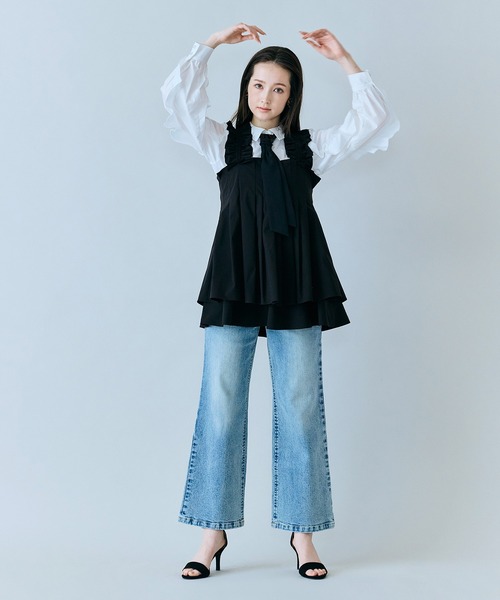 Audie a Muses(オーディアミューズ)の「美シルエットブーツカットデニム(デニムパンツ・レディース・ネイビー・38/40/42/36)」の19枚目の写真