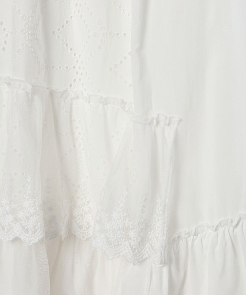 JEANASIS（ジーナシス）の「パッチワークコットンレーススカート/646049（スカート・レディース・ブラック/ホワイト・FREE）」の8枚目の写真