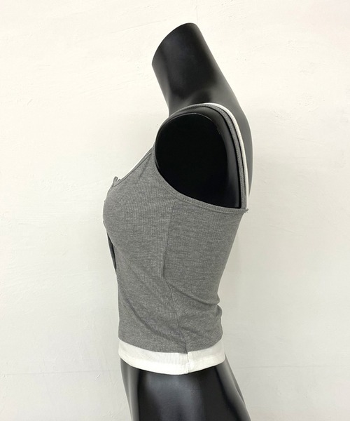 non-hedge(ノンヘッジ)の「アンサンブル風ヘンリーキャミソール(キャミソール・レディース・ブラック/グレー・FREE)」の16枚目の写真