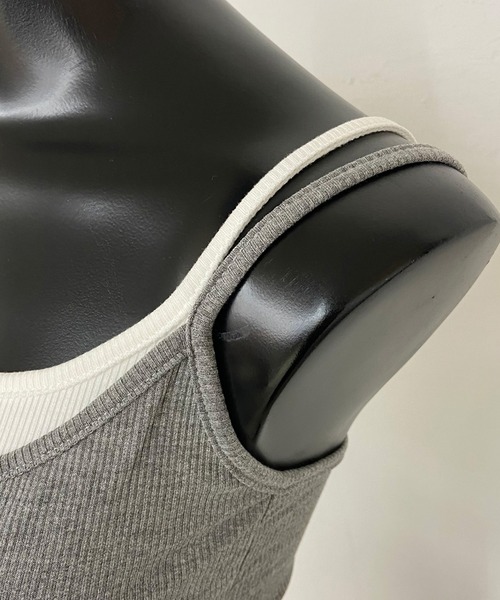 non-hedge(ノンヘッジ)の「アンサンブル風ヘンリーキャミソール(キャミソール・レディース・ブラック/グレー・FREE)」の19枚目の写真