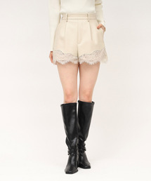 ROYAL PARTY | レザーレースショートパンツ(その他パンツ)
