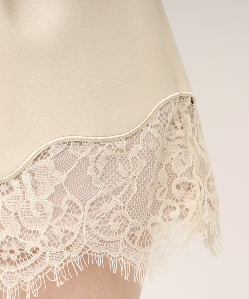 ROYAL PARTY(ロイヤルパーティー)の「レザーレースショートパンツ(その他パンツ・レディース・ベージュ/ブラック・FREE)」の9枚目の写真