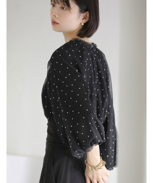 La TOTALITE（ラトータリテ）の「【洗える】2wayチュールプリーツブラウス（シャツ/ブラウス・レディース・イエロー/ホワイト/ブラック・FREE）」の10枚目の写真