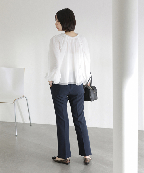 La TOTALITE（ラトータリテ）の「【洗える】2wayチュールプリーツブラウス（シャツ/ブラウス・レディース・イエロー/ホワイト/ブラック・FREE）」の15枚目の写真