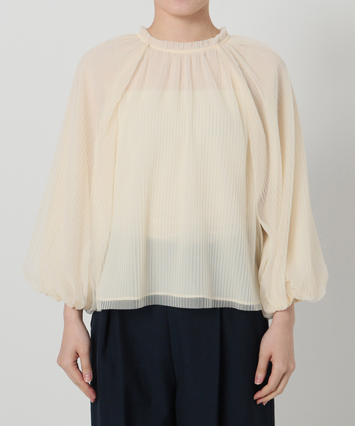 La TOTALITE(ラトータリテ)の「【洗える】2wayチュールプリーツブラウス(シャツ/ブラウス・レディース・イエロー/ホワイト/ブラック・FREE)」の20枚目の写真