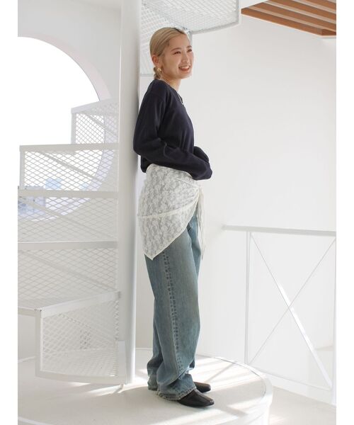 Ungrid（アングリッド）の「シアーフィットロングスリーブTee（Tシャツ/カットソー・レディース・ブラック/レッド/オレンジ/ブルー/オフホワイト・FREE）」の10枚目の写真