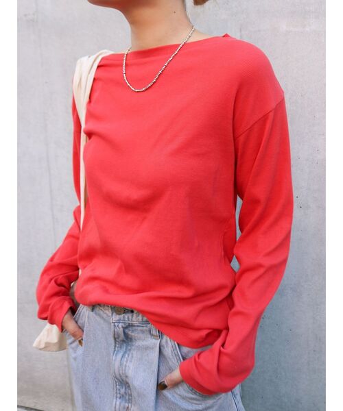 Ungrid（アングリッド）の「シアーフィットロングスリーブTee（Tシャツ/カットソー・レディース・ブラック/レッド/オレンジ/ブルー/オフホワイト・FREE）」の14枚目の写真