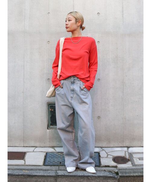 Ungrid（アングリッド）の「シアーフィットロングスリーブTee（Tシャツ/カットソー・レディース・ブラック/レッド/オレンジ/ブルー/オフホワイト・FREE）」の15枚目の写真