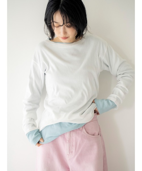 Ungrid(アングリッド)の「シアーフィットロングスリーブTee(Tシャツ/カットソー・レディース・ブラック/レッド/オレンジ/ブルー/オフホワイト・FREE)」の2枚目の写真