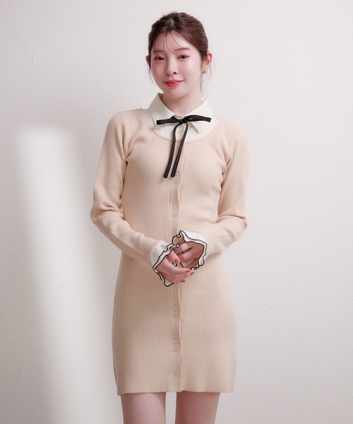 frill docking ribbon mini onepiece / フリルドッキングリボンミニ