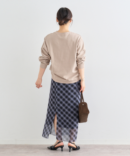 U by SPICK&SPAN（ユーバイスピックアンドスパン）の「シアーチェックタイトスカート（スカート・レディース・スカイブルー/ブラック・38/36）」の4枚目の写真