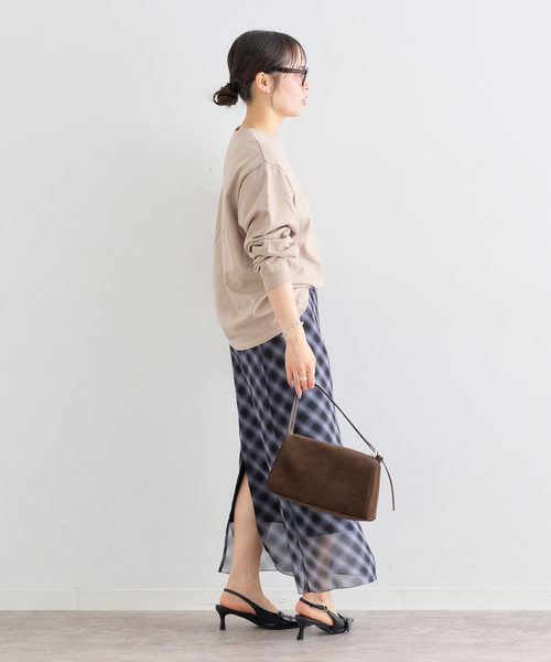 U by SPICK&SPAN（ユーバイスピックアンドスパン）の「シアーチェックタイトスカート（スカート・レディース・スカイブルー/ブラック・38/36）」の5枚目の写真