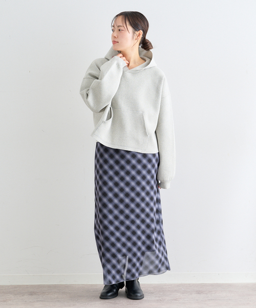 U by SPICK&SPAN（ユーバイスピックアンドスパン）の「シアーチェックタイトスカート（スカート・レディース・スカイブルー/ブラック・38/36）」の19枚目の写真