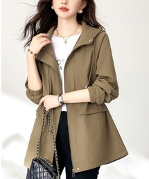 ＆soiree（アンドソワレ）の「ウエスト絞りフード付きジャケット（ミリタリージャケット）」