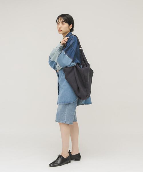 KBF（ケイビーエフ）の「パイル2WAYイージーBAG（トートバッグ・レディース・ネイビー/アイボリー・ONE）」の17枚目の写真