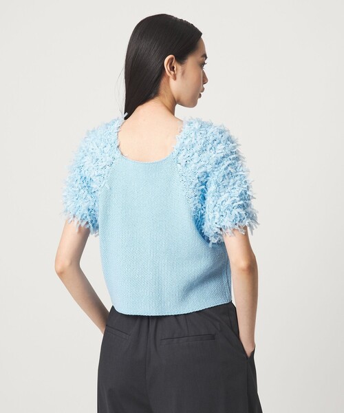 EMMEL REFINES（エメルリファインズ）の「＜EMMEL REFINES＞EM HW テープヤーン ショートスリーブ ニット（ニット/セーター・レディース・ベージュ/ホワイト/ライトブルー・FREE）」の14枚目の写真