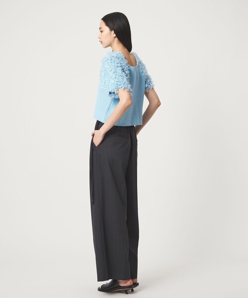 EMMEL REFINES（エメルリファインズ）の「＜EMMEL REFINES＞EM HW テープヤーン ショートスリーブ ニット（ニット/セーター・レディース・ベージュ/ホワイト/ライトブルー・FREE）」の17枚目の写真