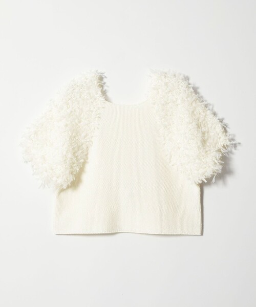 EMMEL REFINES（エメルリファインズ）の「＜EMMEL REFINES＞EM HW テープヤーン ショートスリーブ ニット（ニット/セーター・レディース・ベージュ/ホワイト/ライトブルー・FREE）」の19枚目の写真