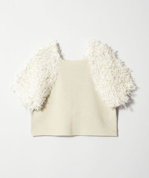 EMMEL REFINES（エメルリファインズ）の「＜EMMEL REFINES＞EM HW テープヤーン ショートスリーブ ニット（ニット/セーター・レディース・ベージュ/ホワイト/ライトブルー・FREE）」の20枚目の写真