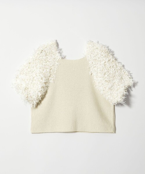 EMMEL REFINES（エメルリファインズ）の「＜EMMEL REFINES＞EM HW テープヤーン ショートスリーブ ニット（ニット/セーター・レディース・ベージュ/ホワイト/ライトブルー・FREE）」の21枚目の写真