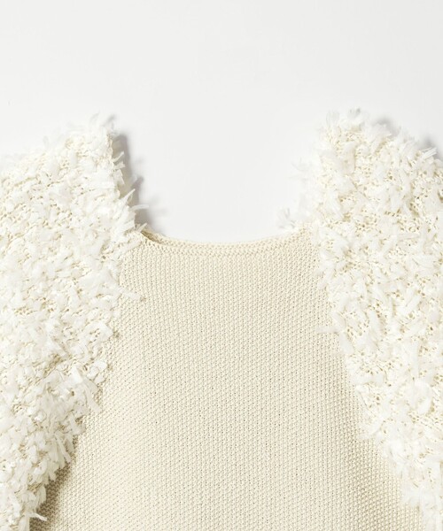 EMMEL REFINES（エメルリファインズ）の「＜EMMEL REFINES＞EM HW テープヤーン ショートスリーブ ニット（ニット/セーター・レディース・ベージュ/ホワイト/ライトブルー・FREE）」の22枚目の写真