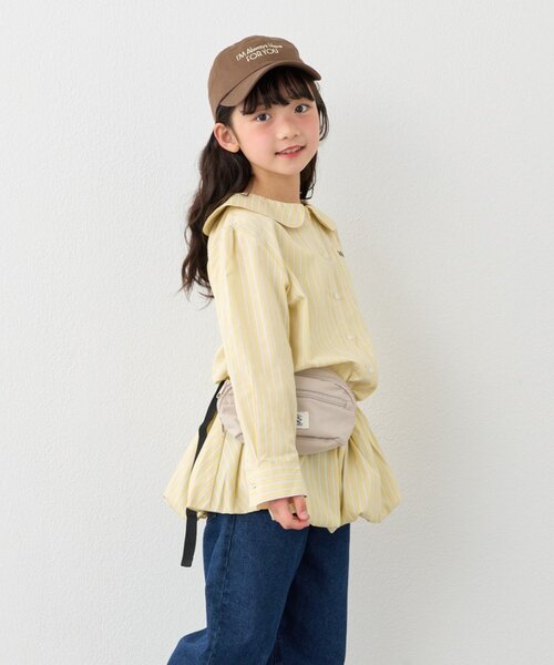 CIAOPANIC TYPY(チャオパニックティピー)の「【KIDS】ストライプ裾バルーンシャツワンピース【WEB限定】(シャツ/ブラウス・キッズ・サックスブルー/イエロー・150/130/110)」の11枚目の写真
