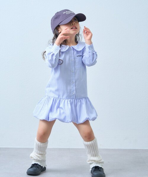 CIAOPANIC TYPY(チャオパニックティピー)の「【KIDS】ストライプ裾バルーンシャツワンピース【WEB限定】(シャツ/ブラウス・キッズ・サックスブルー/イエロー・150/130/110)」の17枚目の写真