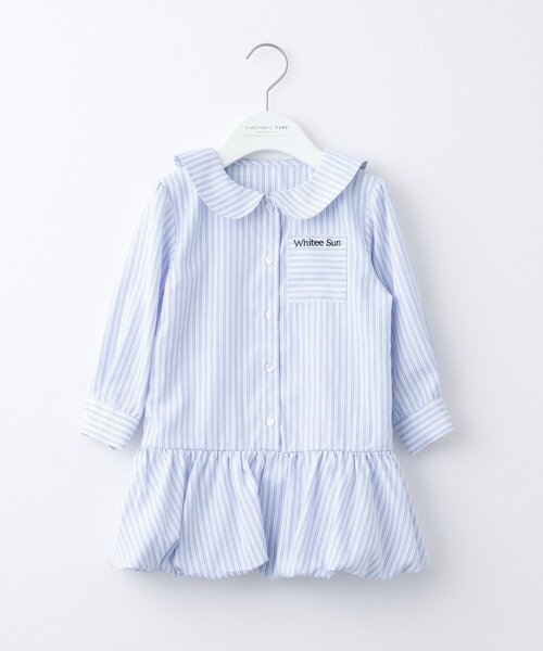CIAOPANIC TYPY(チャオパニックティピー)の「【KIDS】ストライプ裾バルーンシャツワンピース【WEB限定】(シャツ/ブラウス・キッズ・サックスブルー/イエロー・150/130/110)」の22枚目の写真