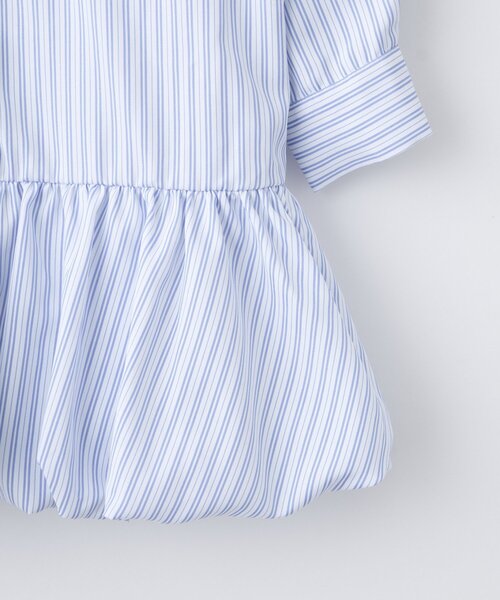 CIAOPANIC TYPY(チャオパニックティピー)の「【KIDS】ストライプ裾バルーンシャツワンピース【WEB限定】(シャツ/ブラウス・キッズ・サックスブルー/イエロー・150/130/110)」の3枚目の写真