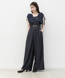 RANDA（ランダ）の「2WAY リボンショルダーロンパース（サロペット/オーバーオール）」