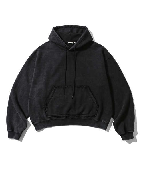 ANGLAN(アングラン)の「Heavyweight Washed Hoodie - Black(パーカー・メンズ・その他・ONE SIZE)」の1枚目の写真