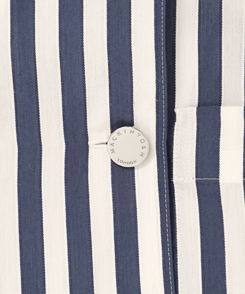 MACKINTOSH LONDON（マッキントッシュ ロンドン）の「ドビーストライプジャケット（ノーカラージャケット・レディース・ネイビー・38）」の3枚目の写真