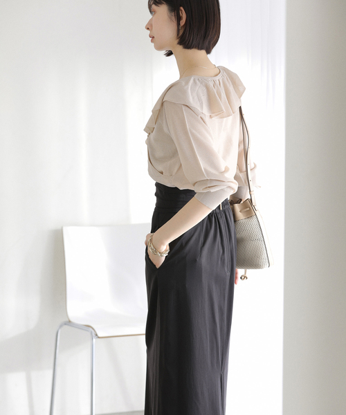 La TOTALITE（ラトータリテ）の「【洗える】フリルニット（ニット/セーター・レディース・ピンク系その他/ベージュ/ホワイト・FREE）」の4枚目の写真