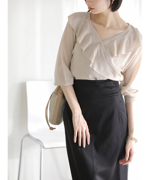 La TOTALITE（ラトータリテ）の「【洗える】フリルニット（ニット/セーター・レディース・ピンク系その他/ベージュ/ホワイト・FREE）」の5枚目の写真