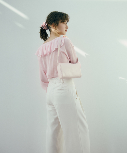 La TOTALITE（ラトータリテ）の「【洗える】フリルニット（ニット/セーター・レディース・ピンク系その他/ベージュ/ホワイト・FREE）」の7枚目の写真