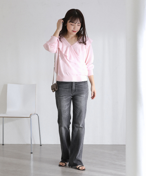 La TOTALITE（ラトータリテ）の「【洗える】フリルニット（ニット/セーター・レディース・ピンク系その他/ベージュ/ホワイト・FREE）」の9枚目の写真