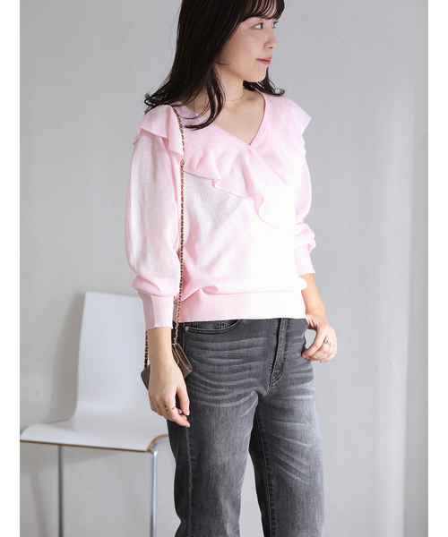 La TOTALITE（ラトータリテ）の「【洗える】フリルニット（ニット/セーター・レディース・ピンク系その他/ベージュ/ホワイト・FREE）」の13枚目の写真