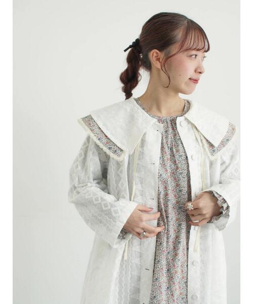 TSUHARU by Samansa Mos2（ツハルバイサマンサモスモス）の「シアー総刺繍コート（その他アウター・レディース・ブラック/オフホワイト・F）」の14枚目の写真