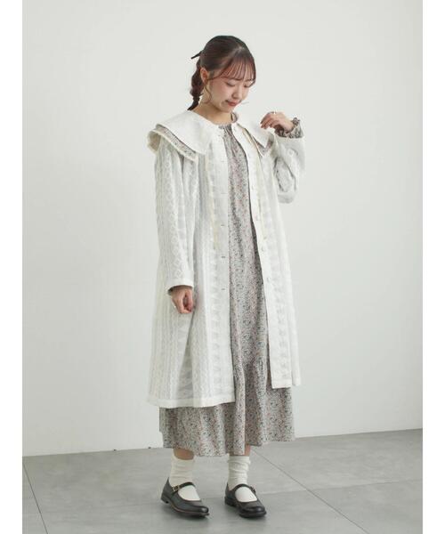 TSUHARU by Samansa Mos2（ツハルバイサマンサモスモス）の「シアー総刺繍コート（その他アウター・レディース・ブラック/オフホワイト・F）」の18枚目の写真