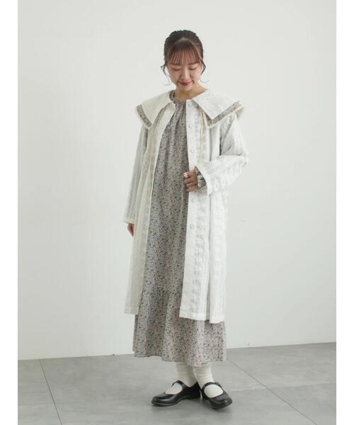 TSUHARU by Samansa Mos2（ツハルバイサマンサモスモス）の「シアー総刺繍コート（その他アウター・レディース・ブラック/オフホワイト・F）」の19枚目の写真