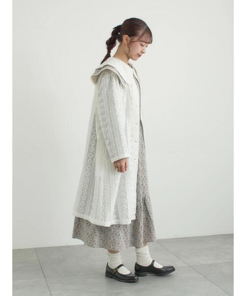 TSUHARU by Samansa Mos2（ツハルバイサマンサモスモス）の「シアー総刺繍コート（その他アウター・レディース・ブラック/オフホワイト・F）」の20枚目の写真