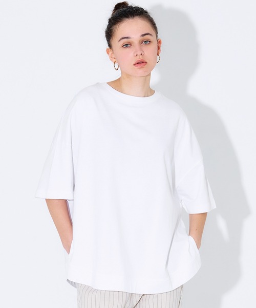 coca(coca)(コカ)の「レギュラーウェイトラウンドT(Tシャツ/カットソー・レディース・チャコール/ホワイト・M/L/S)」の2枚目の写真