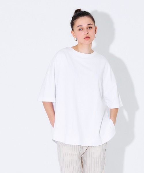 coca(coca)(コカ)の「レギュラーウェイトラウンドT(Tシャツ/カットソー・レディース・チャコール/ホワイト・M/L/S)」の3枚目の写真