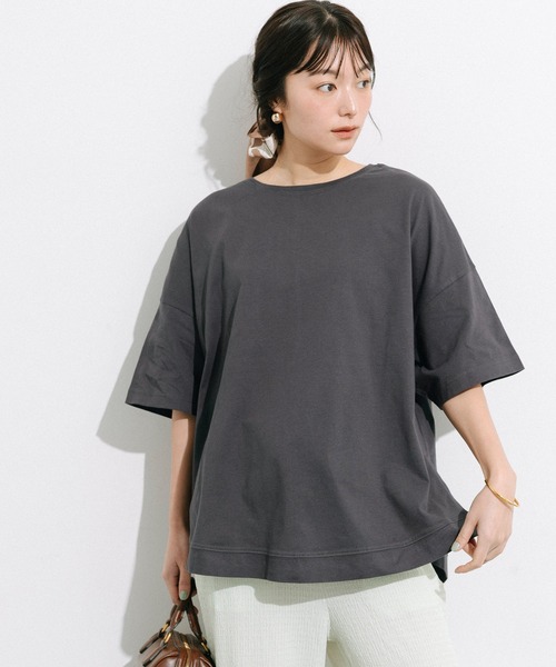 coca(coca)(コカ)の「レギュラーウェイトラウンドT(Tシャツ/カットソー・レディース・チャコール/ホワイト・M/L/S)」の8枚目の写真