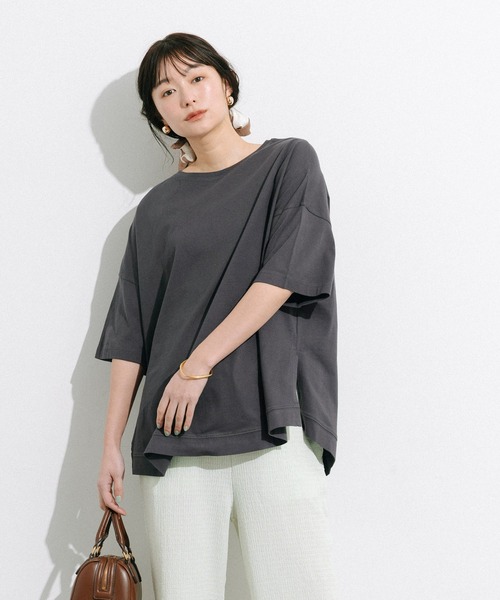 coca(coca)(コカ)の「レギュラーウェイトラウンドT(Tシャツ/カットソー・レディース・チャコール/ホワイト・M/L/S)」の12枚目の写真