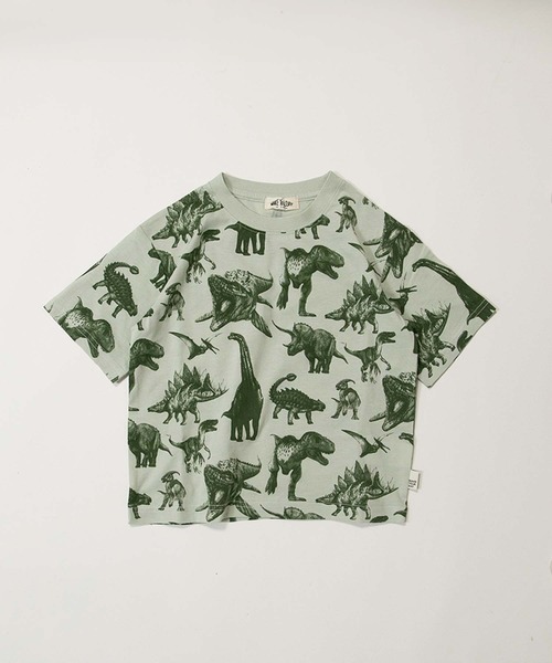 MAKE YOUR DAY（メイクユアデイ）の「リアルダイナソー総柄半袖Tシャツ■パパサイズ（Tシャツ/カットソー・メンズ・オフホワイト/グリーン/ベージュ・L/M）」の3枚目の写真