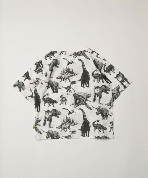 MAKE YOUR DAY（メイクユアデイ）の「リアルダイナソー総柄半袖Tシャツ■パパサイズ（Tシャツ/カットソー・メンズ・オフホワイト/グリーン/ベージュ・L/M）」の4枚目の写真