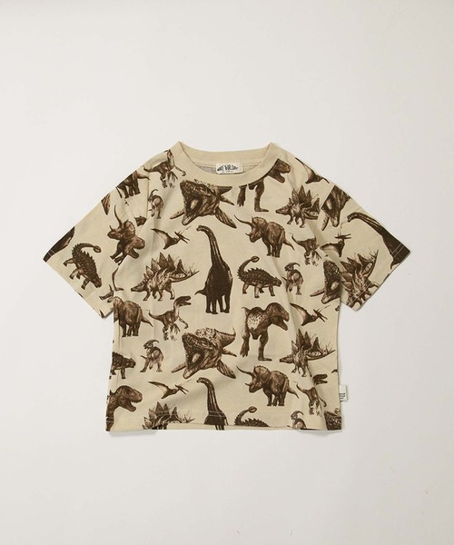 MAKE YOUR DAY（メイクユアデイ）の「リアルダイナソー総柄半袖Tシャツ■パパサイズ（Tシャツ/カットソー・メンズ・オフホワイト/グリーン/ベージュ・L/M）」の5枚目の写真
